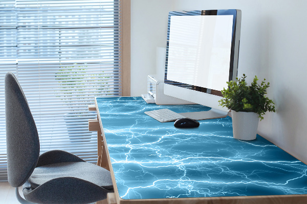 Desk mat blue lightning