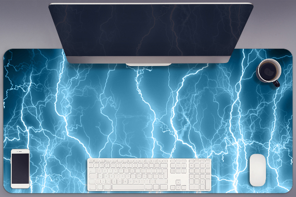 Desk mat blue lightning