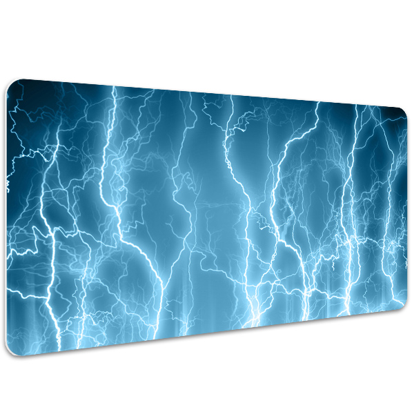 Desk mat blue lightning