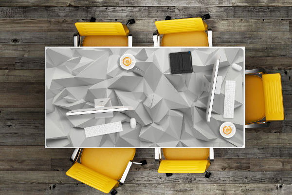 Full desk protector Abstraction White