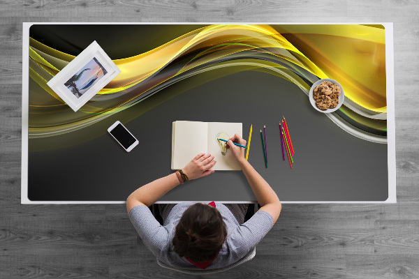 Full desk protector Abstraction yellow