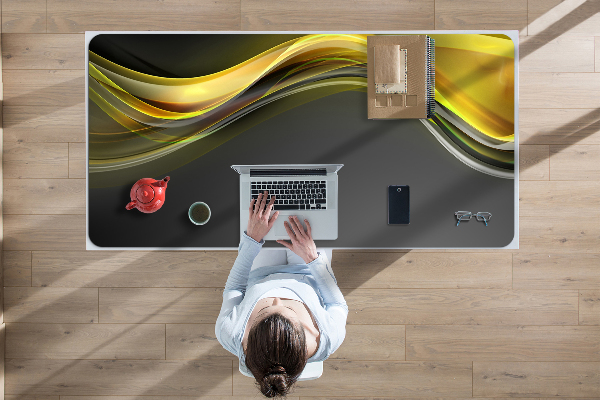 Full desk protector Abstraction yellow