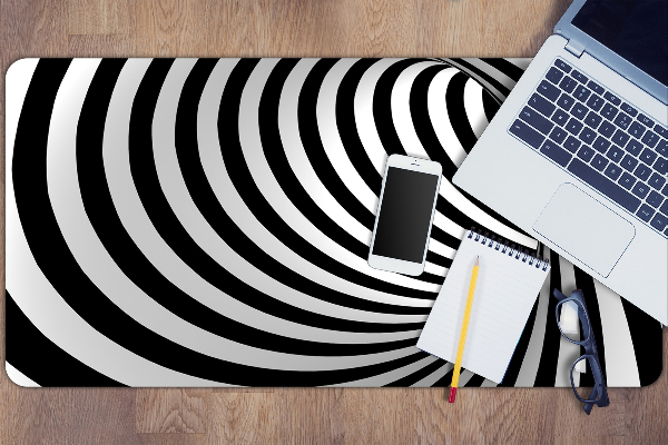Full desk protector Black and white whirl