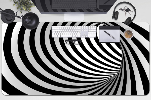 Full desk protector Black and white whirl