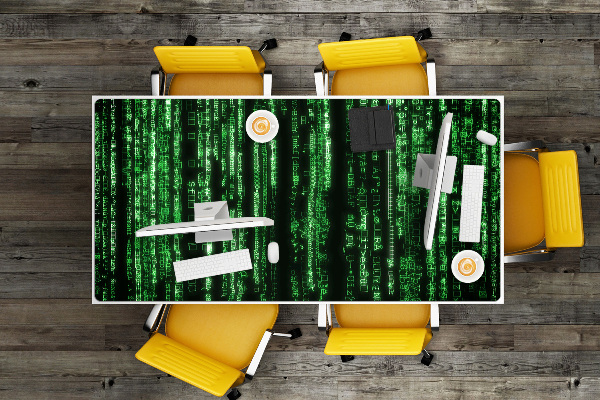 Large desk mat table protector green signs
