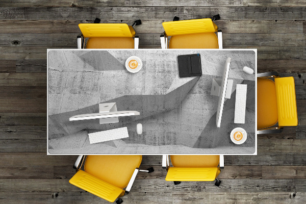 Full desk protector Abstraction concrete