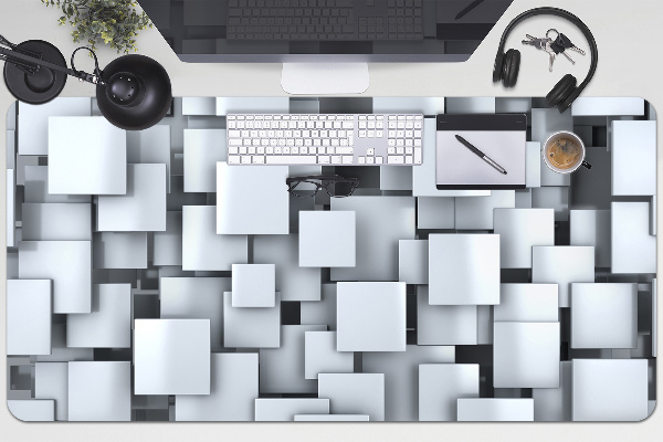 Large desk pad PVC protector gray blocks