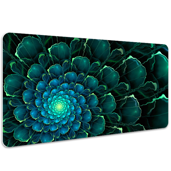 Large desk mat table protector green flower
