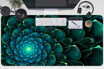 Large desk mat table protector green flower