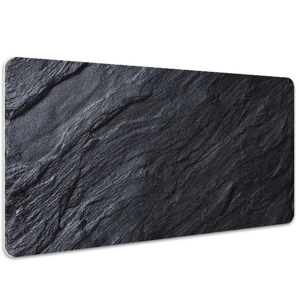 Large desk mat table protector black marble