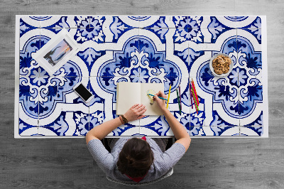 Desk mat blue tiles