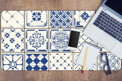 Desk mat tiles blue