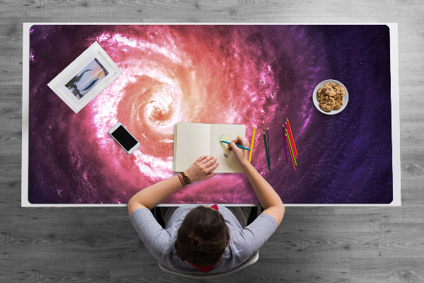 Large desk mat table protector Space vortex
