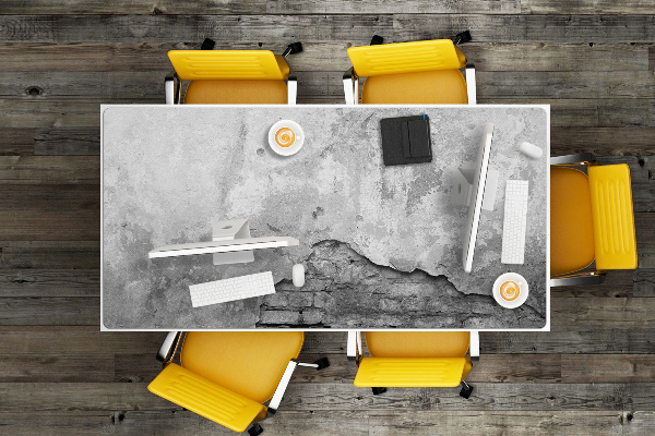 Large desk mat for children old stone wall