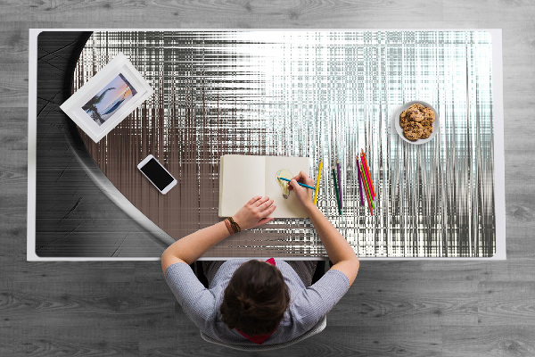Full desk pad Abstraction silver