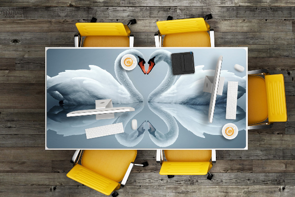 Large desk mat for children Swans