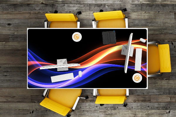 Large desk mat for children Rays