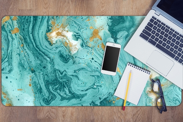 Full desk protector Marble turquoise
