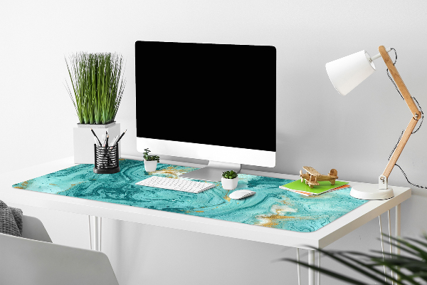 Full desk protector Marble turquoise