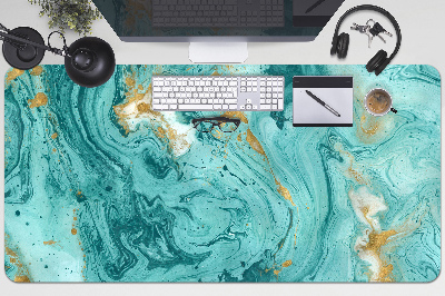 Full desk protector Marble turquoise