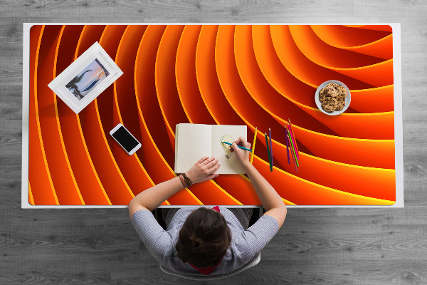 Full desk pad orange waves