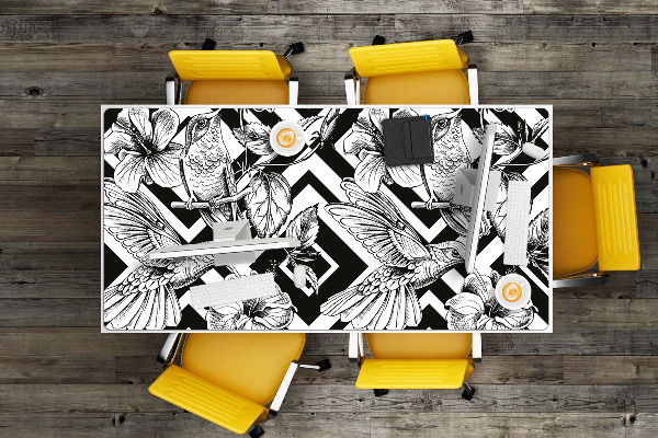 Large desk mat for children hummingbirds