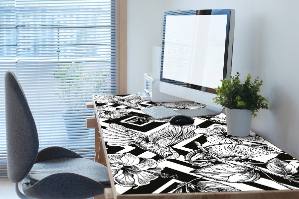 Large desk mat for children hummingbirds