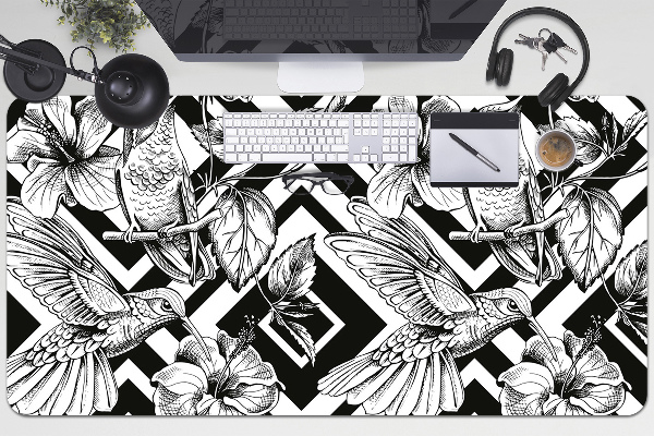 Large desk mat for children hummingbirds