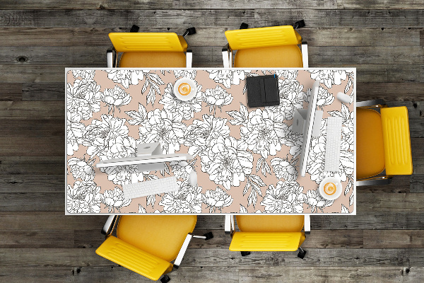 Desk mat artistic flowers