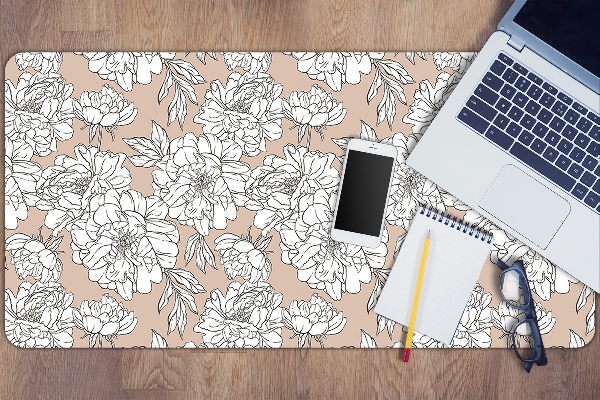 Desk mat artistic flowers