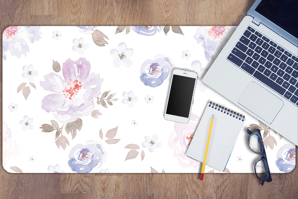 Full desk protector pastel flowers