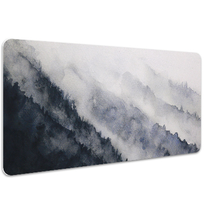 Large desk pad PVC protector Mountains in the fog