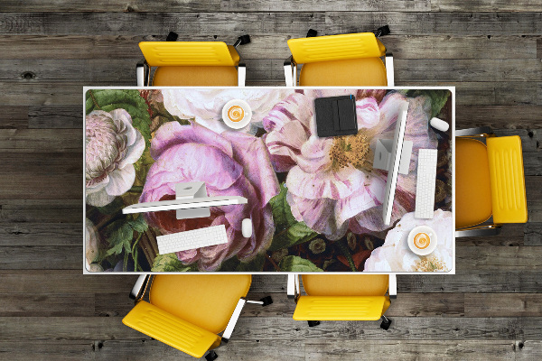Large desk mat for children garden roses