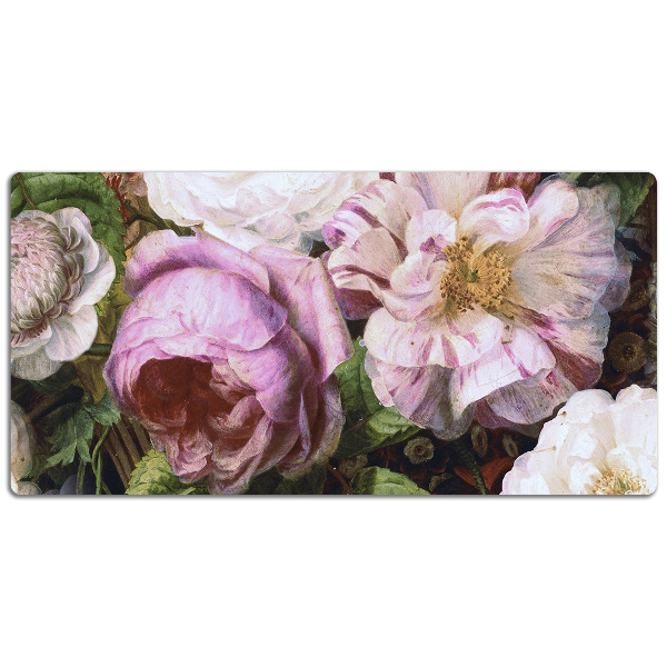 Large desk mat for children garden roses