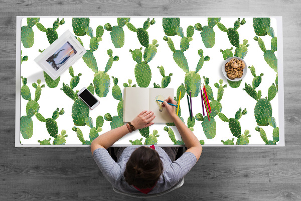 Full desk protector painted cacti