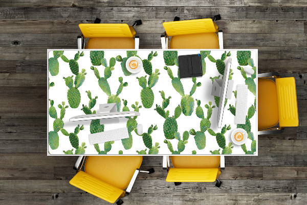 Full desk protector painted cacti