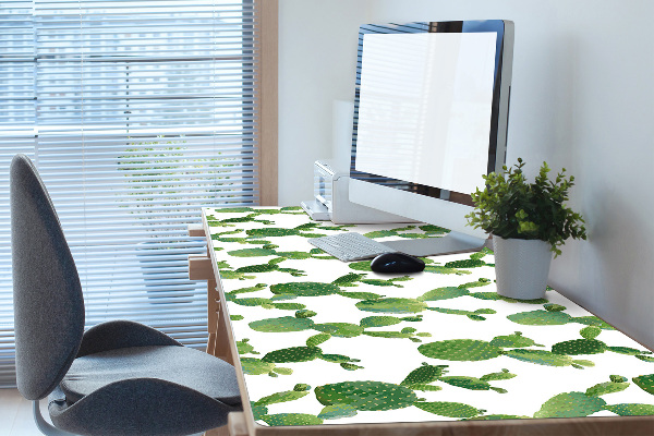 Full desk protector painted cacti