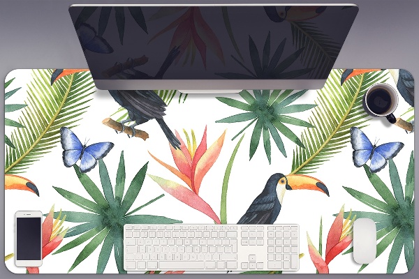 Full desk protector Toucans on a branch