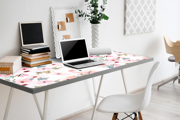 Desk pad Flamingos flowers