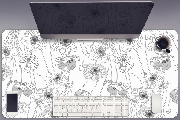 Large desk mat for children Poppies