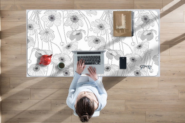 Large desk mat for children Poppies