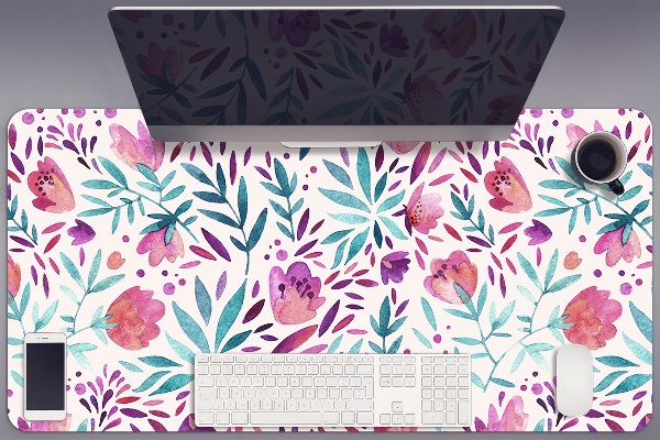 Large desk pad PVC protector Vintage poppies