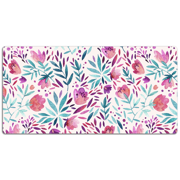 Large desk pad PVC protector Vintage poppies