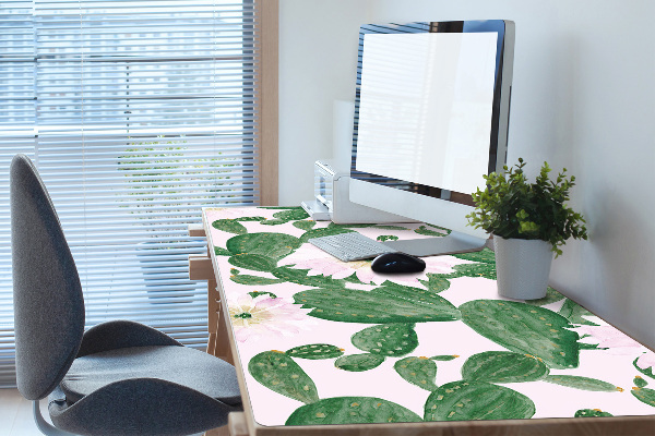 Full desk protector flowering cacti