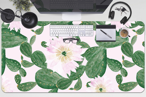 Full desk protector flowering cacti