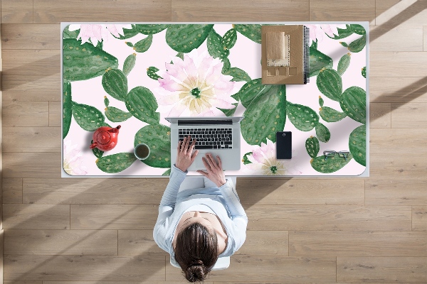 Full desk protector flowering cacti