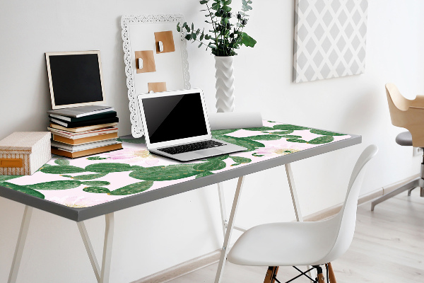 Full desk protector flowering cacti