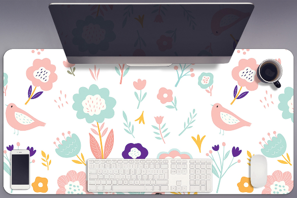 Full desk pad painted sparrows