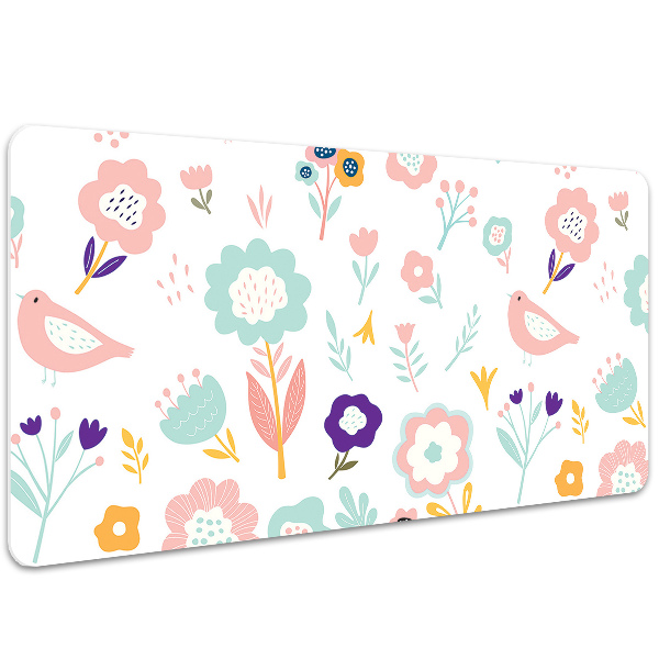 Full desk pad painted sparrows