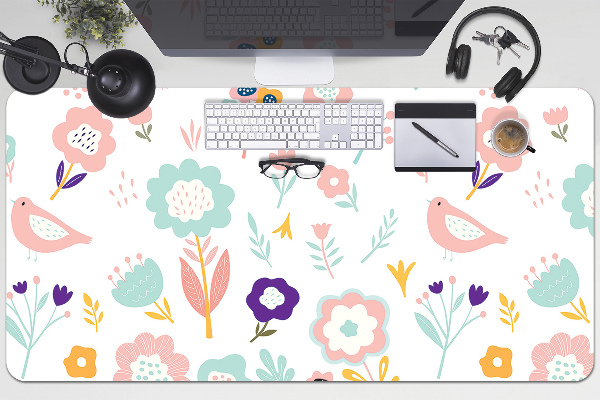 Full desk pad painted sparrows